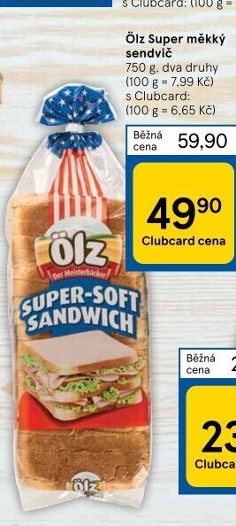 Toustový chléb Sandwich Soft Ölz