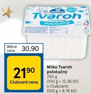 Tvaroh polotučný z Poděbrad Milko