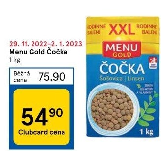 Čočka Menu Gold
