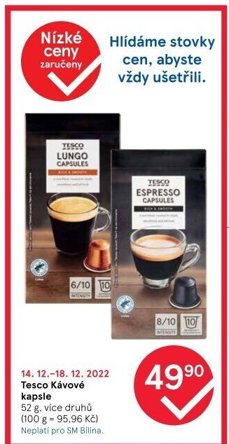 Kávové kapsle Tesco