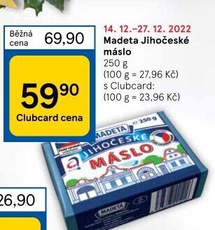 Máslo Jihočeské Madeta