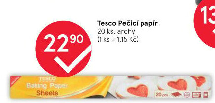 Papír na pečení Tesco