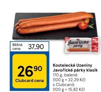 Párky javořické Kostelecké uzeniny