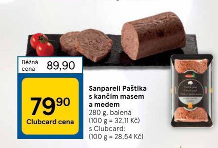 Paštika z kančího masa s medem a rozinkami Sanpareil
