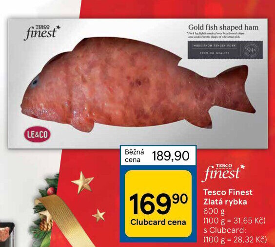 Šunka zlatá rybka Tesco Finest