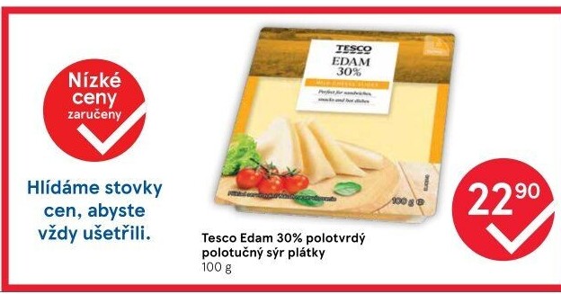 Sýr Eidam 30% Tesco