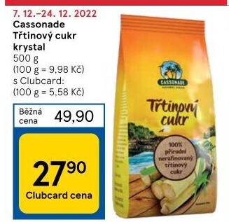 Třtinový cukr Cassonade