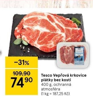 Vepřová krkovice bez kosti Tesco