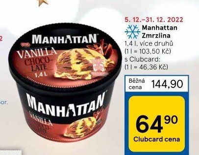 Zmrzlina v kelímku Manhattan Nestlé