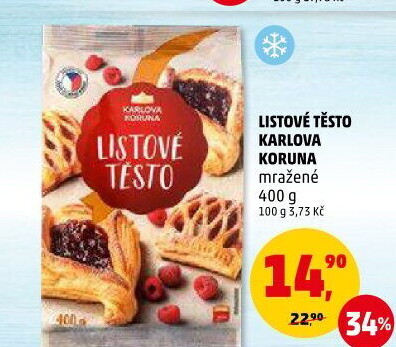 Listové těsto mražené Karlova Koruna