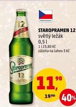 Pivo světlý ležák Staropramen