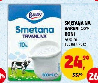 Smetana na vaření Boni 10%
