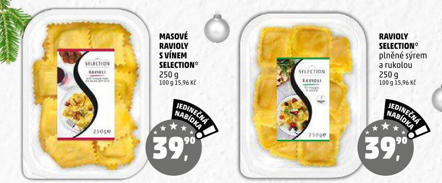 Těstoviny ravioli Selection