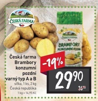 Brambory konzumní pozdní Česká farma