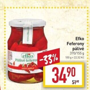 Feferony pálivé Efko