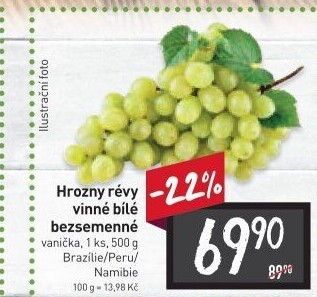 Hrozny bílé bezsemenné