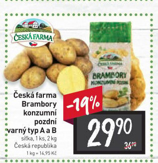 Brambory konzumní pozdní Česká farma
