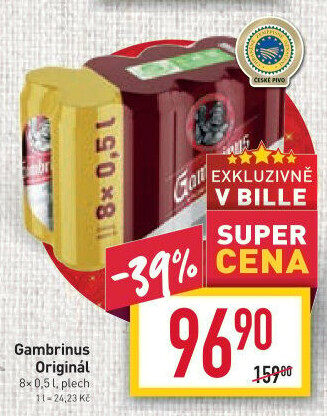 Pivo světlé výčepní Originál 10° Gambrinus