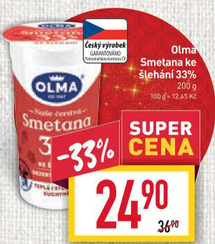 Smetana ke šlehání Olma 33%