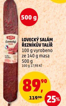 Salám lovecký Řezníkův talíř