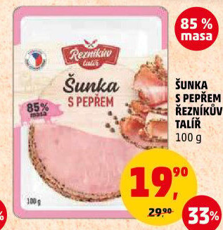 Šunka s pepřovým dekorem Řezníkův talíř
