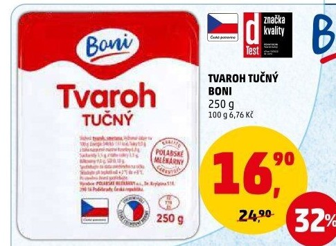Tvaroh tučný Boni