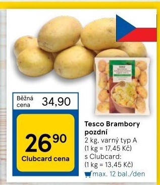 Brambory pozdní A Tesco