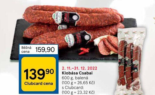 Čabajská klobása Csabai Csabahús
