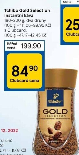 Instantní káva Tchibo Gold Selection