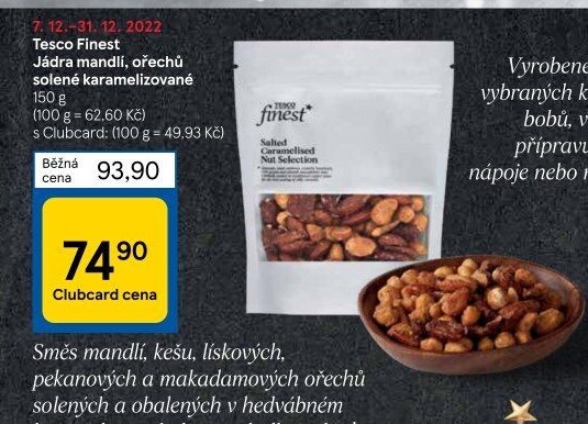 Mix ořechů v karamelu Tesco Finest
