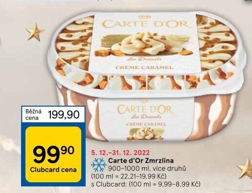 Zmrzlina ve vaničce Carte D'