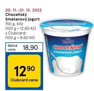 Bílý jogurt smetanový Choceňský