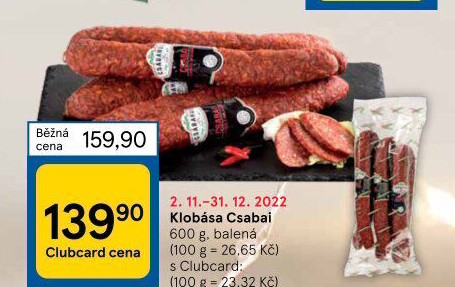 Čabajská klobása Csabai Csabahús