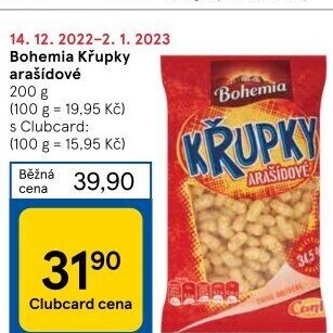 Křupky arašídové Bohemia