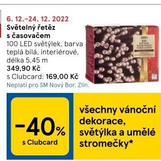 LED světelný řetěz Tesco