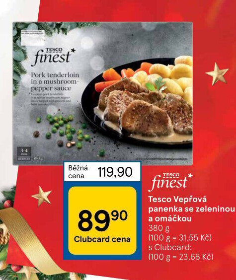 Panenka vepřová se zelenionou a omáčkou Tesco Finest