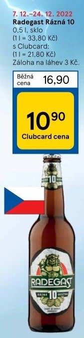 Pivo světlé výčepní Rázná 10° Radegast