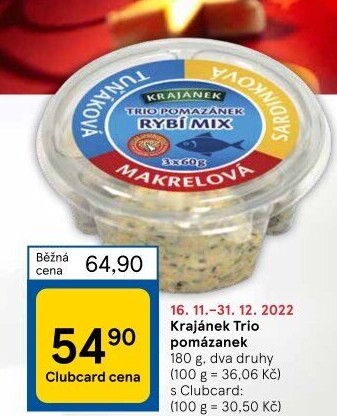 Pomazánky Trio Krajánek