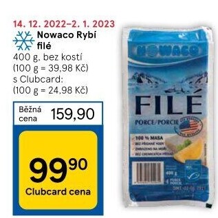 Rybí filé bez kosti mražené Nowaco