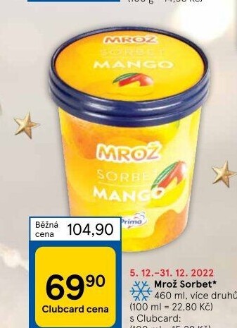 Sorbet v kelímku Mrož Prima