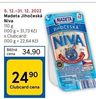 Sýr Niva Jihočeská 50% Madeta