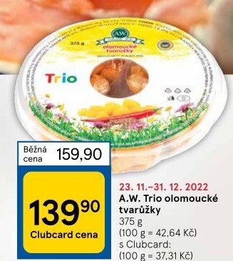 Sýr tvarůžky olomoucké trio A.W.
