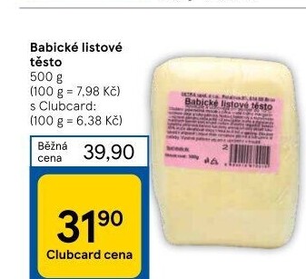 Těsto listové babické Šetra