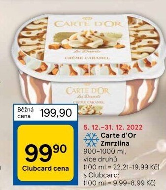 Zmrzlina ve vaničce Carte D'