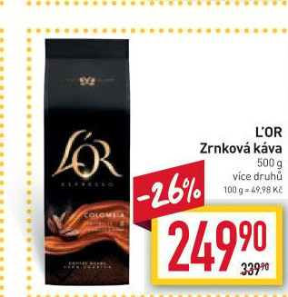 Zrnkové kávy L'