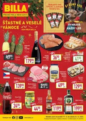 akční leták BILLA 19.12.2022-24.12.2022