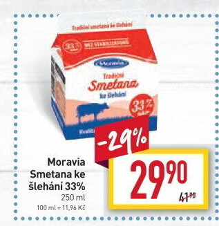 Smetana ke šlehání 33% Moravia