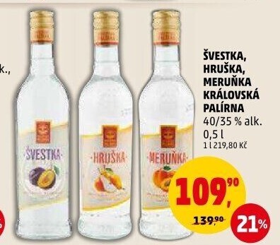 Pálenka švestka Královská palírna