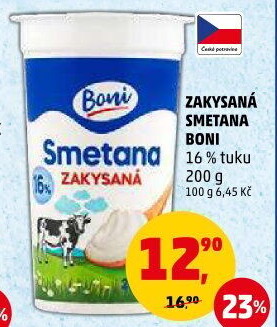 Smetana zakysaná Boni 16%