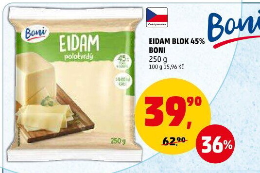 Sýr Eidam 45% Boni